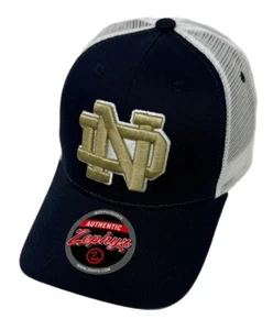 Zephyr NCAA Notre Dame Fighting Irish “Big Rig” Curved Bill Trucker Mesh Hat NWT - Picture 1 of 6
