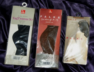 3 Paar Kniestrümpfe * FEINKNIESTRÜMPFE Seidenglatt, Tagtraum.... FALKE 35-42 - Bild 1 von 2