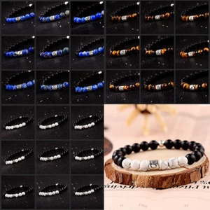 12 Zodiac Constellation Horoscope Bracelets Natural Stone Bead Bracelets Unisex - Picture 1 of 36