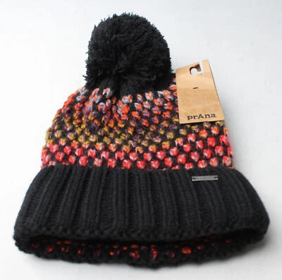 Gorro Prana Unisex Pila Forrado de Vellón Pom Pom CD4 Negro Talla Única Nuevo con Etiquetas Foto 1 de 4