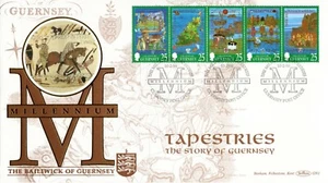 1998 Guernsey Sg 760/9 The Millennium Tapestries Project Benham Silk Cover - Bild 1 von 2