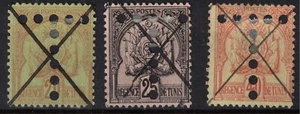 TIMBRE TUNISIE TAXE N° 15/17 OBLITERES PAR PLUME EN CROIX - LEGERES ROUSSEURS - Imagen 1 de 1