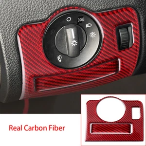 2*Red Carbon Fiber Inner Headlight Switch Cover Trim For Ford Mustang 2009-2013 - Bild 1 von 7