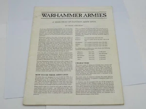 GW WARHAMMER ESERCITI FANTASY ESERCITO LISTE LIBRETTO. 1992. VERDE 1420 - Foto 1 di 1