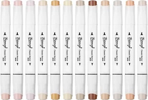 12 pcs Drawing Markers Set for Skin Tone Art Drawing Markers Dual Tip Sketch Pen - Picture 1 of 7