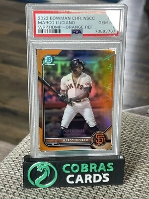 2022 Bowman Chrome Wrapper Redemption Marco Luciano Orange PSA 10 # 17/25 🔥🔥 - Image 1 of 2