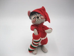 Muñeca Annalee 1988 Ratón Con Medias Vacías Navidad Tejidas 6" - Imagen 1 de 9