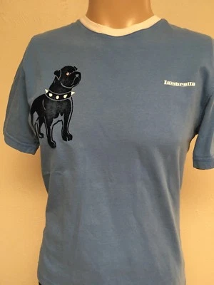 LAMBRETTA VELVET BULLDOG GRAPHIC T SHIRT Sky Blue MEDIUM Lambretta Scooters - Image 1 of 4