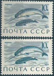 16118 Russia USSR Fauna Water Animal Narwhal ERROR Colour Variety - Picture 1 of 1
