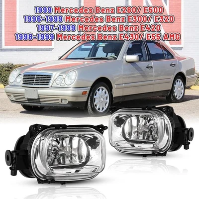 Par de luces antiniebla negras transparentes para Mercedes Benz E300 E320 1996-1999 Foto 1 de 4