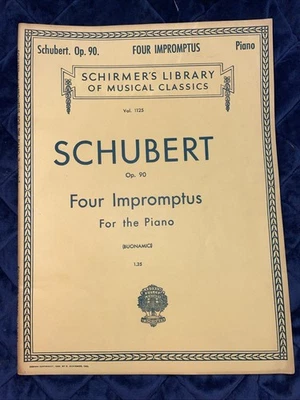 Schubert Op. 90 Four Impromptus Sheet Music Schirmer's Classics Vol 1125 - Image 1 of 4