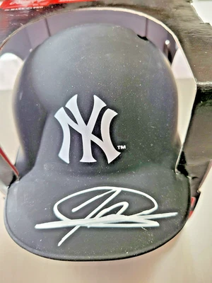 JASSON DOMINGUEZ AUTOGRAPHED Yankees Matte Black mini helmet w/COA - Image 1 of 4