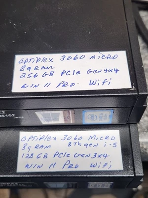 2- Dell 3060 Micros/Core-i5 8th Gen/8GB/128 Gen 3/256 Gen 4 PCle/Win 11 Pro/WiFi - Image 1 of 4