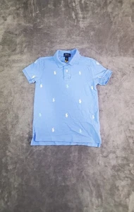 Polo Ralph Lauren Jungen Gr. 6 blau Logo bestickt Kragen Polo Top C1-56 - Bild 1 von 7