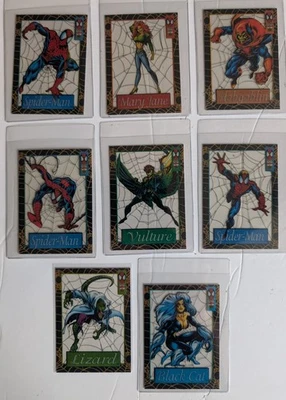 1994 MARVEL FLEER AMAZING SPIDER-MAN 8x SUSPENDED ANIMATION CARDS - Image 1 of 4