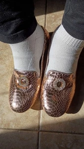 Joan Boyce Ballerinas & Tasche gold metallic Schlangenleder und Schmuckverzierung - Bild 1 von 9