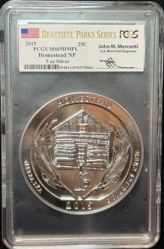 PCGS MS 69 DMPL - 2015 ATB Homestead 5 0z -661 - Image 1 of 2