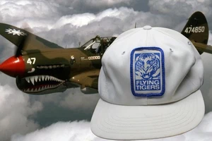 Alaska Vintage~Flying Tigers Sombrero Gorra Logo Gorra~Azul~Snapback - Imagen 1 de 8