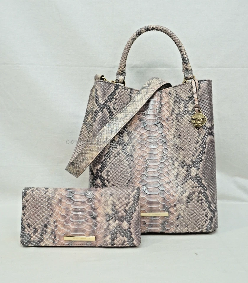 Brahmin Amelia Chiffon Mare Snake Embossed Leather Shoulder Hand Bag Purse