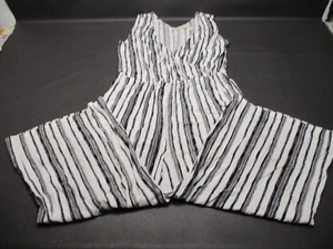 Chico's Damen Zweiteiler Gr. 1 Jumpsuit elegant ärmellos schwarz-weiß gestreift - Bild 1 von 6