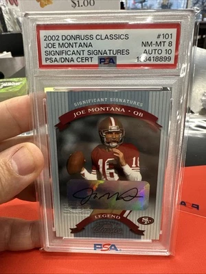 2002 Donruss Classics Joe Montana с автографом /100 значительных подписей 49ers - Изображение 1 из 2