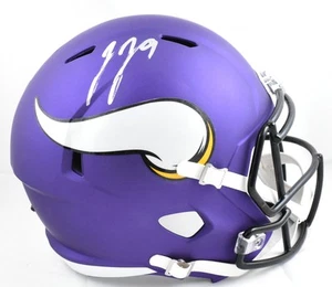 Von JJ McCarthy signierter Vikings F/S Speed Helm - Beckett W Hologramm * silber - Bild 1 von 5
