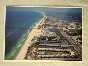 Postal años 70 Fort Walton Beach FL Arial View Wayside Park Ramada Inn Pier - Imagen 1 de 2