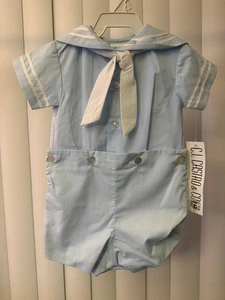 NWT Baby Boy C. I. Castro Light Blue Button On Sailor Suit Size 12 months - Picture 1 of 6