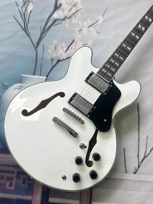 Guitarra Eléctrica Semi-Hueca ES335 Cuerpo de Arce Herrajes Plateados Almacén EE. UU. Foto 1 de 4