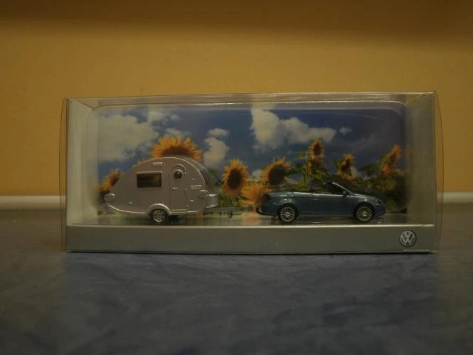 Wiking PKW VW Eos + Wohnwagen Werbemodell VW - Bild 1 von 1