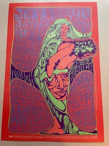 1967 WES WILSON JEFFERSON AIRPLANE BILL GRAHAM FILLMORE POSTER BG 54 1St - Picture 1 of 1