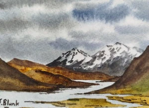 ORIGINAL AQUARELL - Landschaft in Island. - Picture 1 of 1