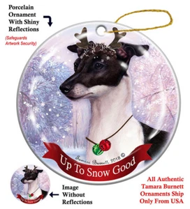 Up to Snow Good Ornament - Black and White Italian Greyhound - Picture 1 of 1