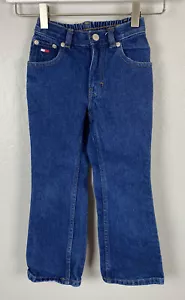 Vintage Y2K Tommy Hilfiger Jeans Girls 5 Blue Bootcut Denim Pants Cotton Flare - Picture 1 of 3