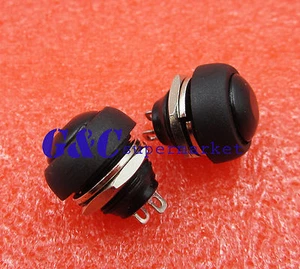 5PCS Black 12mm Waterproof momentary Push button Switch Mini Round Switch - Picture 1 of 1