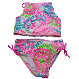NEW Kanu Surf Daisy Neon Halter UPF 50 Tankini 2-Piece Swimsuit Girls 12 - Picture 1 of 3