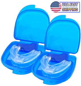 2PCS Stop Snoring Mouthpiece Guard Anti Snore Sleep Bruxism Apnea Teeth Grinding - Picture 1 of 8