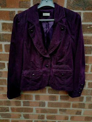  BONITA  purple corduroy  jacket blazer size 38, UK 10 - Image 1 of 4