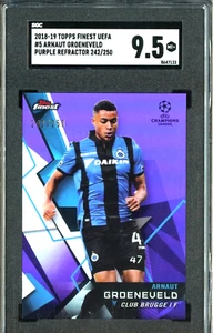 2018-19 Finest UCL Soccer Purple Refractor Arnaut Groeneveld 242/250 SGC 9.5 - Picture 1 of 2