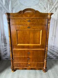 GRÜNDERZEIT SEKRETÄR NUSSBAUM FURNIERT ANTIK 19-TES JHDT WOHNFERTIG SCHREIBMÖBEL - Bild 1 von 11
