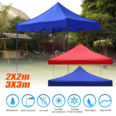 Garden Gazebo Top Cover Roof Replacement Fabric Tent waterproof Canopy 2x2m 3x3m - Image 1 of 4