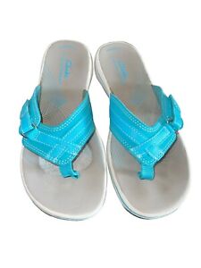 Cloudsteppers by Clarks  Flip-Flops Sandal Women Size 6 M Blue Synthetic