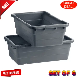 6 PACK Meat Lug 15" x 25'' x 8'' Storage Food Tote Commerical Proccesing Tub Bin - Picture 1 of 4