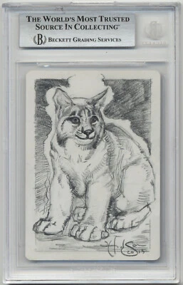 Graded Signed Spectral Lynx Proof Sketch BGS Artist Heather Hudson MTG Magic AP! - Image 1 of 2