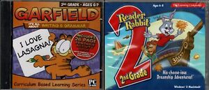Reader Rabbit 2nd Grade Mis-Cheese-Ious & Garfield Writing & Grammar Pc New XP