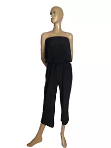 Jumpsuit Overall Jadicted Culotte schwarz 100% Seide stripless trägerlos S - Bild 1 von 7