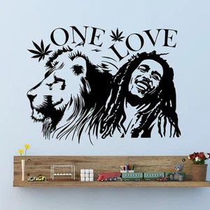 WALL STICKERS ONE LOVE BOB MARLEY WALL ART DECAL Wall Quotes   N26 - Picture 1 of 8