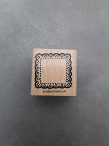 Square Lace Frame Rubber Stamp Stampin' Up! 1995 - Picture 1 of 6