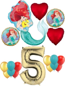 DIsney Princess Ariel 5th Birthday Party Balloons Decorations Little Mermaid - Picture 1 of 7