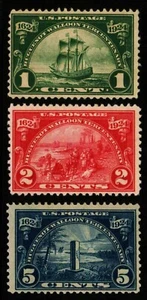 US.# 614-616 Hugonote-Walloon Set- OG-H - VF - $21.05 (ESP#161) - Imagen 1 de 1